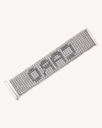 back of 18k white gold caro colour field bracelet on white background