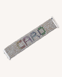 18k white gold caro colour field bracelet on white background