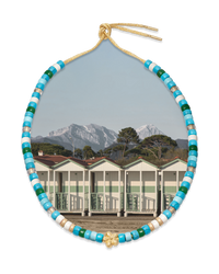 forte dei marmi forte beads necklace with 4 18k yellow florentine frosted finish gold beads and 18k yellow florntine frosted finish gold fiore pendant on white background