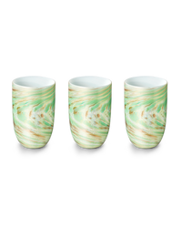Laguna B Murano Glass Green set in white background