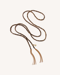 18k yellow gold health lucky necklace on white background