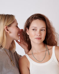 18k yellow gold lucky sprezzatura necklace modelled