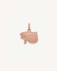 18K rose gold florentine frosted finish on white background