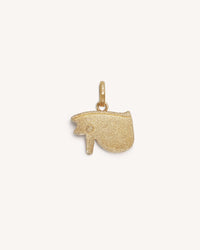 18K yellow gold florentine frosted finish on white background