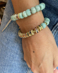 18k precious rainbow bead modelled with forte beads bracelet