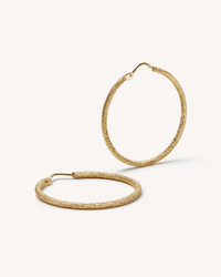 Florentine Finish Small Thin Hoops