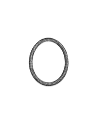 18k black florentine frosted finish gold large oval link on white background