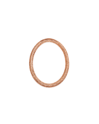 18k rose florentine frosted finish gold large oval link on white background