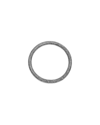 18k black florentine frosted finish gold large round link on white background