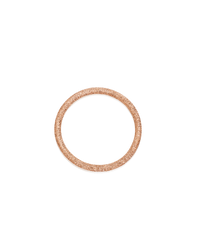 18k rose florentine frosted finish gold large round link on white background