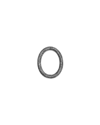 18k black florentine frosted finish gold small oval link on white background