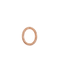 18k rose florentine frosted finish gold small oval link on white background