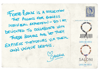 Halpern Forte Beads bracelet postcard back on white background