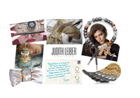 Judith Leiber forte beads bracelet postcard displayed with Judith Leiber forte beads bracelet