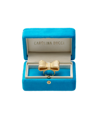 18k yellow florentine frosted finish gold tutto per te ring presented in blue velvet  box 