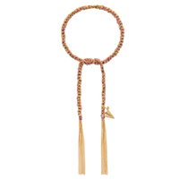 18k yellow gold lucky re-engage bracelet with paper plane charm on white background