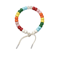 Mira forte bead bracelet and moon lurex tie cord with 18k white gold caps on white background